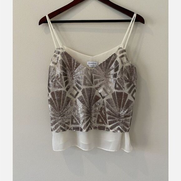 New with tags Bebe Geo Embellished Cami, Ocelot size XS - Picture 7 of 9